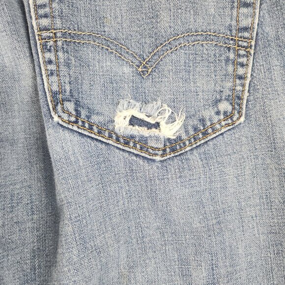 Levi's 569 Jeans Men's 34x30 Blue Loose Fit Straight Leg Distressed Denim Pants - Picture 15 of 16